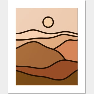 Boho Peaceful Landscape Earthy Tones Posters and Art